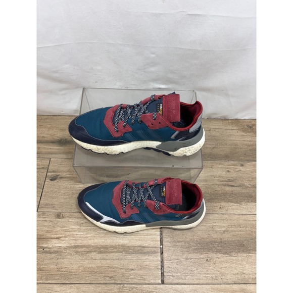Adidas Nite Jogger Mens Sz 10 Teal Burgundy Suede Boost Sneakers EE5872 - Picture 10 of 10